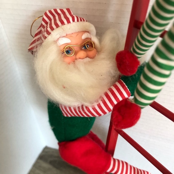 Vtg Santa and Elf Climbing Ladder Decor - Picture 5 of 15
